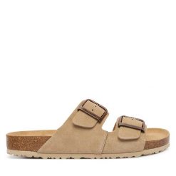 Klapki Tamaris. Brązowe klapki damskie Tamaris, bez wzorów, bez obcasa, bez zapięcia. Za 329.99 zł.