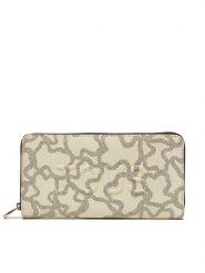 TOUS Portfel Kaos Icon 395910208 Beżowy. Brązowe portfele damskie tous, bez wzorów, ze skóry. Za 409.99 zł.