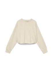 Vero Moda Bluza w kolorze beżowym rozmiar: XL. Brązowe bluzy damskie Vero Moda, xl, bez wzorów, z bawełny, bez kaptura. Za 98.95 zł.