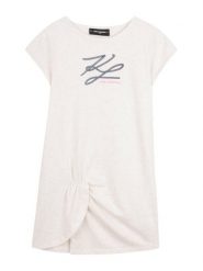 Karl Lagerfeld Kids Sukienka codzienna Z31150 S Biały Regular Fit. Białe sukienki dziewczęce Karl Lagerfeld Kids, bez wzorów, z bawełny. Za 442.99 zł.