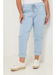Curvy Lady Spodnie w kolorze błękitnym rozmiar: 40/42. Niebieskie spodnie materiałowe damskie Curvy Lady, bez wzorów, z materiału. Za 149.31 zł.