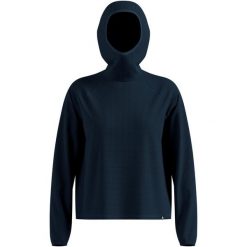 Bluza z kapturem Odlo Mid layer hoody CUBIC. Niebieskie bluzy damskie ODLO, bez wzorów, z kapturem. Za 319.99 zł.