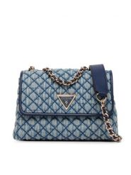 Guess Torebka Giully II Mini HWDD96 73740 Niebieski. Niebieskie listonoszki damskie Guess, z aplikacjami, z materiału, bez dodatków. Za 544.99 zł.