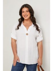 Curvy Lady Bluzka w kolorze białym rozmiar: 40/42. Białe bluzki damskie Curvy Lady, bez wzorów, klasyczne, bez kołnierzyka, bez ramiączek. Za 109.52 zł.