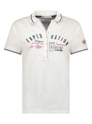 Geographical Norway Koszulka polo w kolorze białym rozmiar: S. Białe bluzki damskie Geographical Norway, s, bez wzorów, z bawełny, bez kołnierzyka, bez ramiączek. Za 61.46 zł.