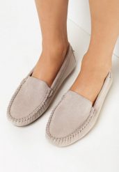 Beżowe Mokasyny Elvire. Brązowe mokasyny damskie Born2be, z jeansu, bez obcasa. Za 99.99 zł.