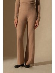 Perfect Cashmere Kaszmirowe spodnie "Eloa" w kolorze jasnobrązowym rozmiar: M. Brązowe spodnie materiałowe damskie Perfect Cashmere, bez wzorów, z kaszmiru. Za 351.38 zł.