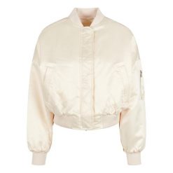 Kurtka Bomberka Damska Satyna Oversized. Brązowe kurtki damskie Urban Classics, xl, bez wzorów, z satyny, bez kaptura. Za 286.99 zł.