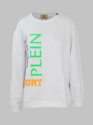 Plein Sport Bluza w kolorze białym rozmiar: XS. Białe bluzy damskie Plein Sport, xs, bez wzorów, z bawełny, bez kaptura. Za 176.50 zł.