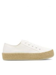 DeeZee Espadryle WS19130-3 Biały. Białe espadryle damskie DeeZee, bez wzorów, z materiału, bez obcasa. Za 99.99 zł.
