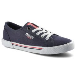 Granatowe Trampki Big Star Damskie Lekkie Półbuty. Niebieskie trampki damskie Big Star, bez wzorów, bez zapięcia. Za 89.99 zł.