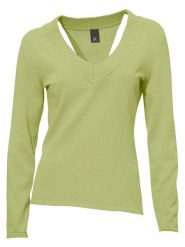 Heine Sweter w kolorze zielonym rozmiar: 42. Zielone swetry klasyczne damskie Heine, z bawełny, bez kołnierzyka. Za 61.46 zł.