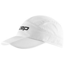 Sportowa czapka z daszkiem do biegania unisex lekka regulowana CORE Run CEP. Białe czapki z daszkiem damskie CEP, bez wzorów. Za 84.00 zł.
