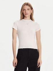 Guess T-Shirt W5BP07 KCGM2 Écru Slim Fit. T-shirty damskie Guess, xs, z aplikacjami, z syntetyku, bez kołnierzyka. Za 89.99 zł.