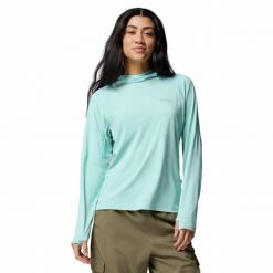 Bluza z kapturem damska Columbia Skien Valley Hoodie. Zielone bluzy damskie Columbia, bez wzorów, z kapturem. Za 263.99 zł.