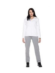 Kombinezon zimowy damski z kołnierzem i zamkiem "Pearl". Białe bluzy damskie LEONE 1947 APPAREL, na zimę, xl, bez wzorów, z bawełny, bez kołnierzyka, bez ramiączek. Za 467.31 zł.