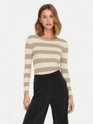JDY Sweter Plum 15277223 Beżowy Regular Fit. Brązowe swetry klasyczne damskie JDY, m, z wiskozy, bez kołnierzyka. Za 99.99 zł.