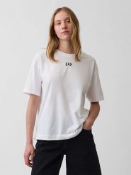 GAP Koszulka w kolorze białym rozmiar: XL. Białe bluzki damskie GAP, xl, bez wzorów, z bawełny, bez kołnierzyka, bez ramiączek. Za 77.95 zł.