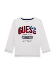 Guess Bluzka N5BI06 I3Z14 Biały Regular Fit. Białe t-shirty i koszulki chłopięce Guess, z aplikacjami, z bawełny, bez kołnierzyka, bez ramiączek. Za 119.99 zł.