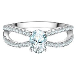 Trilani Pierscionek z Srebra Sterling w srebrze z Cyrkonia Pierścionki 1 ct Damski. Białe pierścionki damskie Trilani, z cyrkonią, srebrne. Za 209.99 zł.