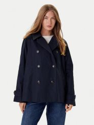 Tommy Hilfiger Trencz WW0WW45618 Granatowy Regular Fit. Niebieskie płaszcze damskie Tommy Hilfiger, bez wzorów, z bawełny, bez kaptura. Za 959.99 zł.