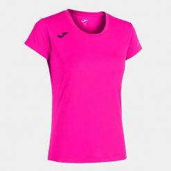 Koszulka do biegania damska Joma Record II z krótkim rękawem. Czerwone bluzki damskie Joma, xs, bez wzorów, sportowe, bez kołnierzyka, bez ramiączek. Za 154.99 zł.