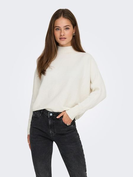 JDY Sweter w kolorze kremowym rozmiar: XL. Brązowe swetry klasyczne damskie JDY, xl, prążkowane, bez kołnierzyka. Za 109.95 zł.