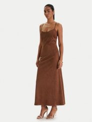 Bardot Sukienka z imitacji skóry Nadira 59194DB3 Brązowy Slim Fit. Brązowe sukienki damskie Bardot, bez wzorów, ze skóry, bez ramiączek. Za 559.99 zł.