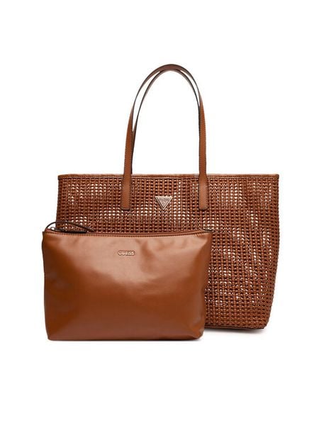 Guess Torebka Brigitta HWWZ72 06240 Brązowy. Brązowe shopper bag Guess, z aplikacjami, ze skóry, bez dodatków. Za 419.99 zł.