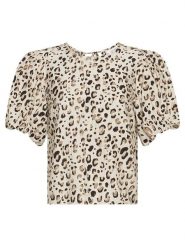 MOSS COPENHAGEN Bluzka w kolorze beżowym rozmiar: XL. Brązowe bluzki damskie Moss Copenhagen, s, bez wzorów, z wiskozy, klasyczne, bez kołnierzyka, bez ramiączek. Za 166.88 zł.