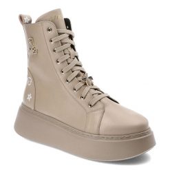Beżowe Sneakersy Libero Modne Buty Damskie. Brązowe kozaki damskie Libero, ze skóry, przed kolano, bez obcasa, na platformie, bez zapięcia. Za 409.00 zł.