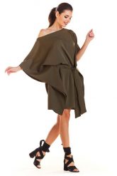 Khaki Kimonowa Sukienka z Paskiem. Brązowe sukienki damskie Infinite You, bez wzorów, z elastanu, wizytowe, bez ramiączek. Za 204.90 zł.
