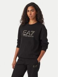 EA7 Emporio Armani Bluza 7W001366 AF12473 MC004 Czarny Regular Fit. Czarne bluzy damskie EA7 Emporio Armani, xs, bez wzorów, z bawełny, bez kaptura. Za 474.99 zł.