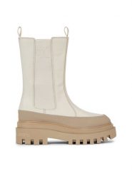 Calvin Klein Jeans Sztyblety Flatform Chelsea Boot Lth Wn YW0YW01111 Écru. Botki damskie Calvin Klein Jeans, z jeansu, bez obcasa, na płaskiej podeszwie, bez zapięcia. Za 939.99 zł.