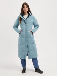 TRAVELIN' Płaszcz pikowany "Freya" w kolorze błękitnym rozmiar: L. Niebieskie płaszcze damskie Travelin', l, bez wzorów, bez kaptura. Za 491.99 zł.