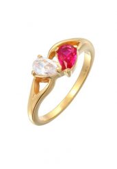 Elli Damski pierścionek zaręczynowy Infinity z cyrkonią i syntetycznym rubinem w srebrze próby 925 Sterling Silver Pierścionki 1 ct. Szare pierścionki damskie Elli, z cyrkonią, pozłacane. Za 241.39 zł.