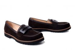 BIOECO BY ARKA 1058 2036+0522 czekolada, mokasyny damskie. Brązowe mokasyny damskie Bioeco by Arka, ze skóry, bez obcasa. Za 365.42 zł.