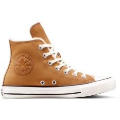 Buty sportowe Converse Chuck Taylor All Star Cozy Suede. Brązowe obuwie sportowe casual damskie Converse, z zamszu, bez zapięcia. Za 490.00 zł.