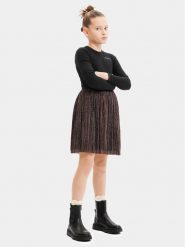 Desigual Sukienka codzienna 23WGVK14 Czarny Regular Fit. Czarne sukienki dziewczęce Desigual, bez wzorów, z wiskozy, bez ramiączek, proste. Za 189.99 zł.