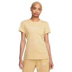 Koszulka treningowa damska Nike DR8977252. Brązowe bluzki damskie Nike, xs, bez wzorów, z bawełny, bez kołnierzyka, bez ramiączek. Za 199.99 zł.