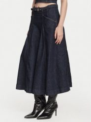 Guess Spódnica jeansowa W6YD03 D1348 Granatowy Regular Fit. Niebieskie spódnice damskie Guess, z aplikacjami, z bawełny. Za 524.99 zł.