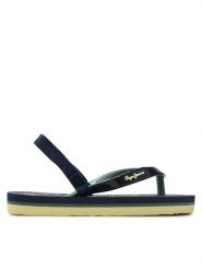 Pepe Jeans Sandały Beach Palms Boy K PBS70052 Granatowy. Niebieskie sandały chłopięce Pepe Jeans, z jeansu, bez zapięcia. Za 89.99 zł.