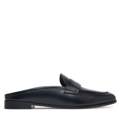Klapki Max Mara. Czarne klapki damskie Max Mara, bez wzorów, bez obcasa, bez zapięcia. Za 2,589.00 zł.