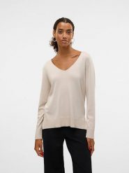 Vero Moda Sweter w kolorze beżowym rozmiar: XXL. Brązowe swetry klasyczne damskie Vero Moda, s, z wiskozy, bez kołnierzyka. Za 96.95 zł.