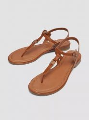 S.Oliver Sandały w kolorze jasnobrązowym rozmiar: 37. Brązowe sandały damskie S.Oliver, bez wzorów, z otwartym noskiem, bez obcasa, bez zapięcia. Za 118.28 zł.
