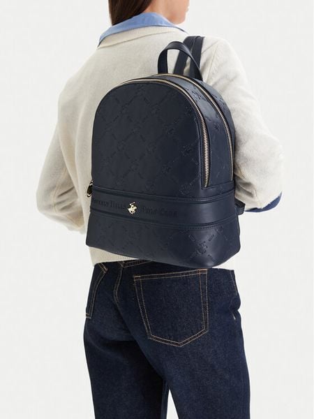 Beverly Hills Polo Club Plecak EO-BHPC-L-014-09 Granatowy. Niebieskie plecaki Beverly Hills Polo Club, bez wzorów, z materiału. Za 145.99 zł.