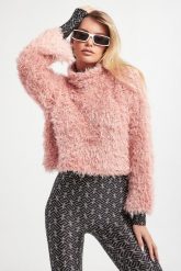 Sweter damski futrzany ELISABETTA FRANCHI. Swetry klasyczne damskie Elisabetta Franchi, z futra, bez kołnierzyka. W wyprzedaży za 899.40 zł.