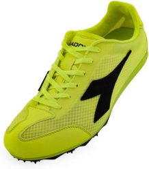Żółte trampki Diadora Mid Distance Spike Fluo. Żółte trampki damskie Diadora, bez wzorów, z materiału, bez zapięcia. Za 364.99 zł.