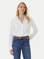 Tommy Hilfiger Koszula WW0WW46597 Écru Regular Fit. Koszule damskie Tommy Hilfiger, bez wzorów, z wiskozy, biznesowe, bez kołnierzyka, bez ramiączek. Za 429.99 zł.