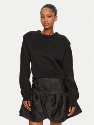ROTATE Sweter 114035100 Czarny Regular Fit. Czarne swetry klasyczne damskie ROTATE, z bawełny, bez kołnierzyka. Za 659.99 zł.